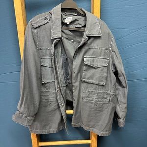 Grey utility jacket with studs. 2x